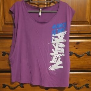 Zumba Fitness Purple Graphic Muscle Tee Sleeveless
